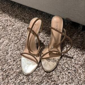 Simi London Gold Strappy Heels